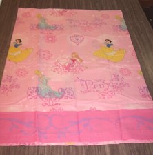 Walt Disney Princess Snow White Aurora Cinderella Twin Size Flat Bed Sheet Pink
