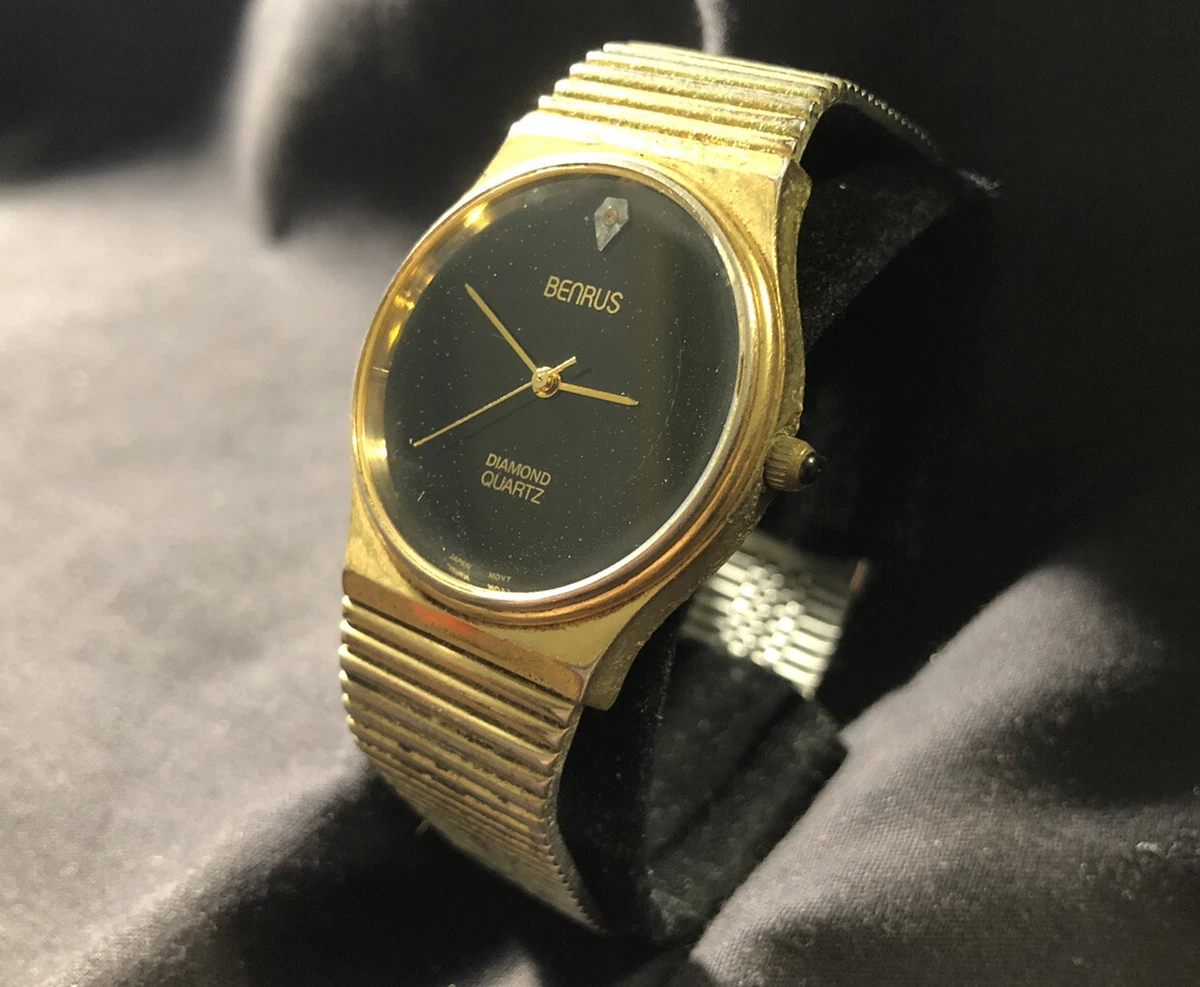 Benrus diamond clearance quartz mens watch