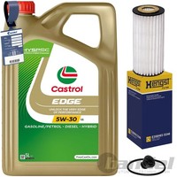 Hengst ÖLfilter+Castrol 5W30 LL ÖL Passend FüR 1.8/2.0 Tfsi Audi A3 A4 VW Skoda