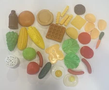 Mixed Lot of 30 Pieces Pretend Plastic Play Food Fruits And Vegetables Toys