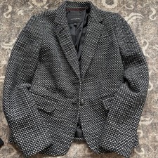 Banana Republic Tweed Jacket Size 0 Blazer Black White
