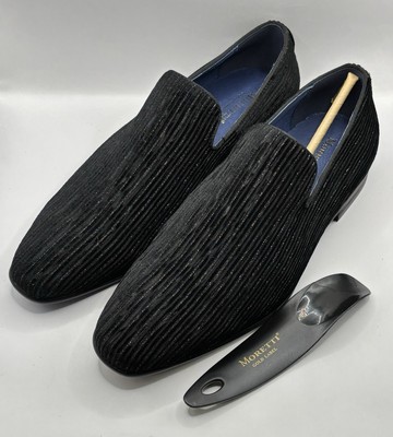 MORETTI GOLD LABEL Men s Size 10 Slip on Black Shoes