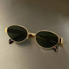 Trendy Oval Sunglasses Luxury Metal Frame Sun Glasses Classic Vintage Round Sh