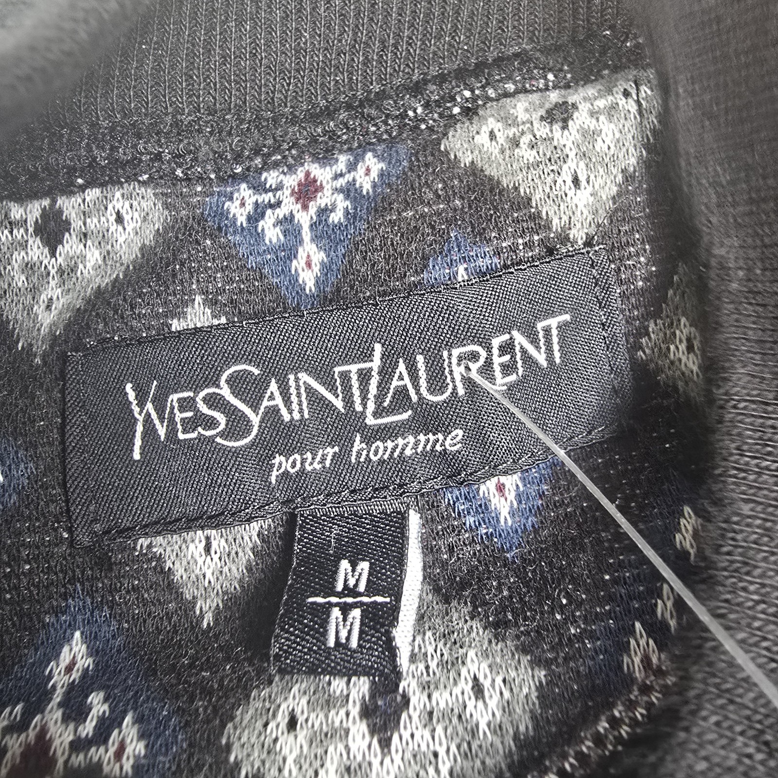 Maglione girocollo Yves Saint Laurent YSL uomo taglia media modello diamante nuovo