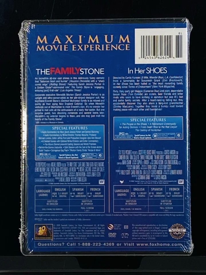 The Family Stone / In Her Shoes (2-disc DVD 2009 FS) PG Family Comedy - Image 2 of 3