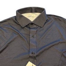 NWT Collars  Co Shirt Sz M Dress Collar Long Sleeve Performance Black Polka Dot