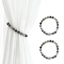 Magnetic Curtain Tiebacks, 2 Pcs Beaded Curtain Holdbacks for Window Curtain ...