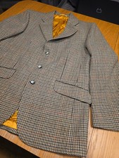 Bladen Supasax Blazer Mens Check Herringbone Tweed 22" Arm Pit To Arm Pit 