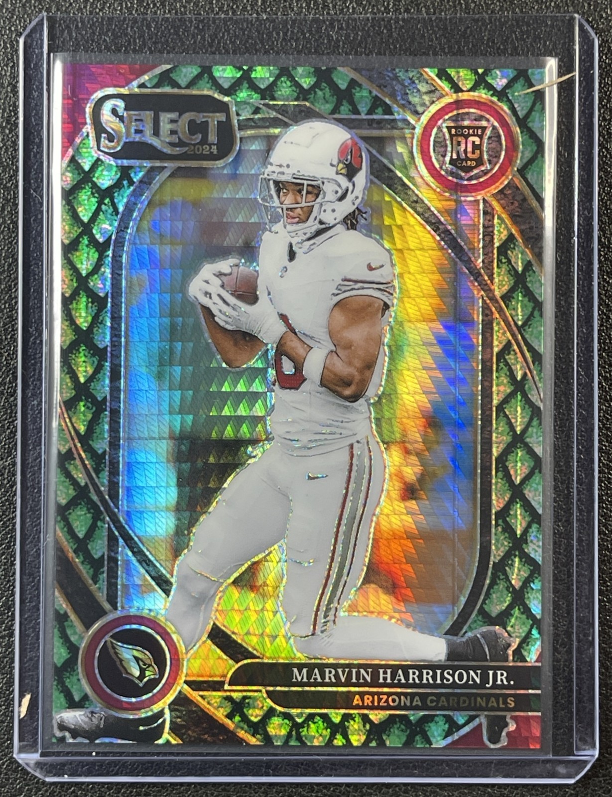 MARVIN HARRISON JR. 2024 PANINI SELECT #115 ROOKIE DRAGON SCALE PRIZM RC 7/81