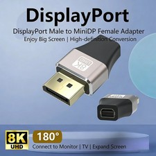 DP Male to Mini DisplayPort Female Converter Adapter for HDTV PC Laptop Monitor