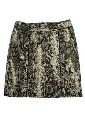 Caché Vintage Snake Print Mini Skirt Mid Rise Full Length Back Zipper Y2K 2