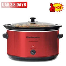8.5Qt Electric Ceramic XL Jumbo Slow Cooker w/Adjustable Temp & Glass Lid US