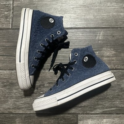CONVERSE CUCK 70 HI STUSSY 8-BALL BLUE BLACK WHITE SZ 6 SNEAKERS NO BOX