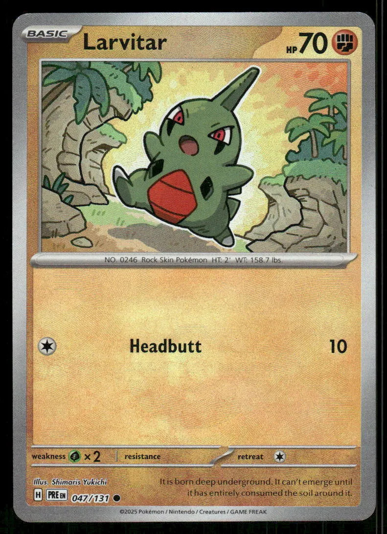 Larvitar #47/131 2025 Prismatic Evolutions Poke Ball Reverse Holo