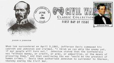 Civil War- Jefferson Davis-Joseph E Johnston #2975f FDC Unkn Cachet M6181