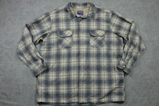 Pendleton Shirt Jacket Mens 2XL Blue Gray Plaid Wool Board Shirt Jac Workwear