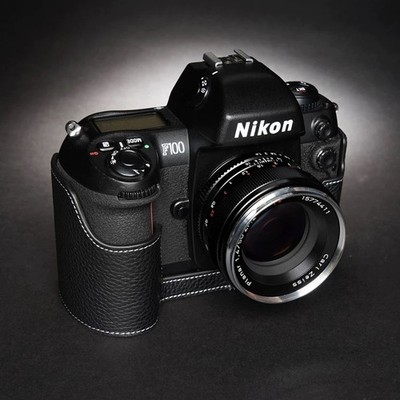 NEW Genuine Leather Handmade Half Camera Case Bag for Nikon F100 F80
