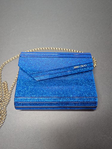 Jimmy Choo Candy Clutch - Blue Glitter Acrylic 