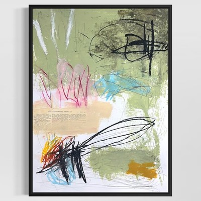 Original Mixed Media Abstract Modern Art Painting 18x24 ''Fane'' Signed