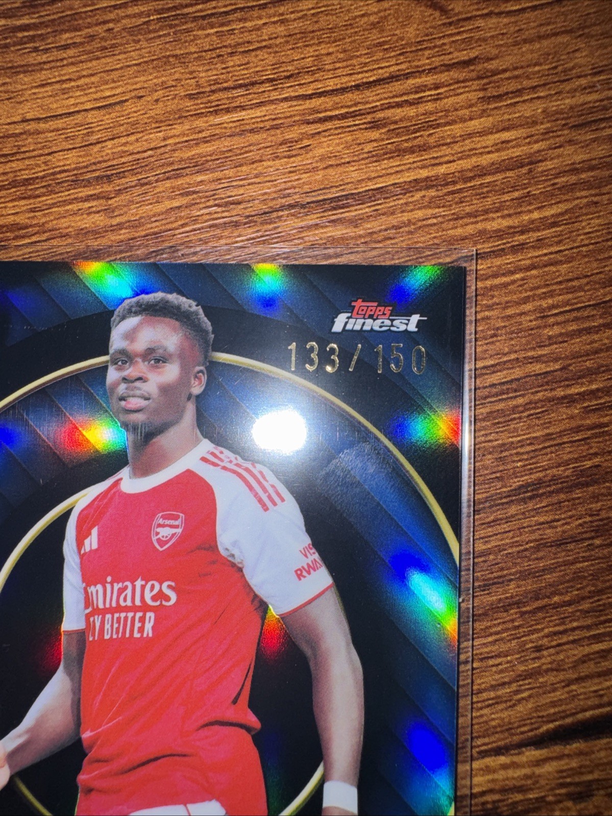 2025-26 Topps Finest UEFA Finest Of The Millennium FM-2 Bukayo Saka Blue /150 view 3