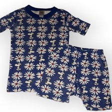 Hanna Andersson Pajama Set 120 6-7 Blue Snoopy Daisy Shortie PJs