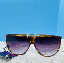 NWTS Vintage Oversized Tortoise Shield Riviera Sunglasses 80 s Retro