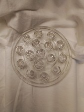 Large Clear Glass 16 Hole Flower Frog 5" Diameter