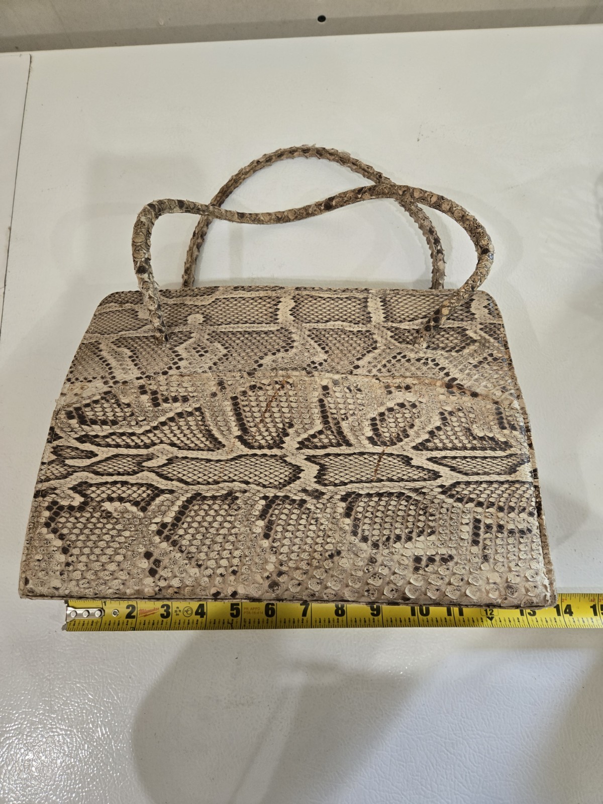 PYTHON Vintage 1960's Double Strap Evening Handba… - image 1