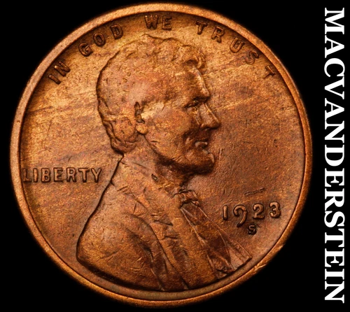 1923-S Lincoln Wheat Cent - Semi Key- Extra Fine Better Date No Reserve #J4254