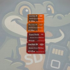 LOT of 4 SanDisk MemoryStickPRODuo - 4GB 256MB - Untested - GC420
