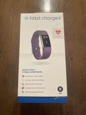 Fitbit Charge 2 Heart Rate Fitness Wristband FB407SPMS Size Small Purple