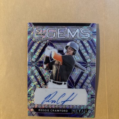 2022 Leaf Metal 1st Round Gems Reggie Crawford #RG-RC1 Purple /4 Auto
