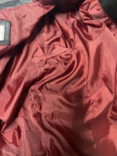 Worthington Damen Echtleder Jacke Gr. Reg L schwarz 3 Knöpfe rotes Futter - Bild 9 von 24