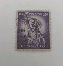 Timbre Rare Etats Unie (USA) 1954 Statue De La Liberté Violet Oblitéré
