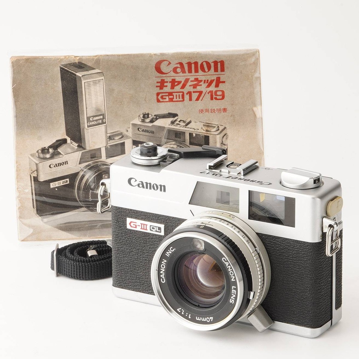 Canon Canonet QL17 GⅢ LENS 40ｍｍ 1.7 Canon Canonet QL17 GIII Chrome 35mm Rangefinder Camera with
