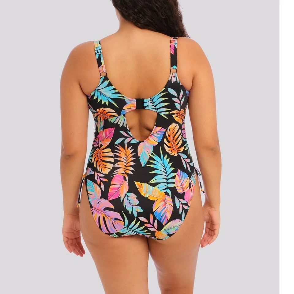 Nuevo Traje de Baño Elomi Tropical Falls Talla 36F 14 Negro Rosa Floral Sin Cable 801543 Foto 3 de 4