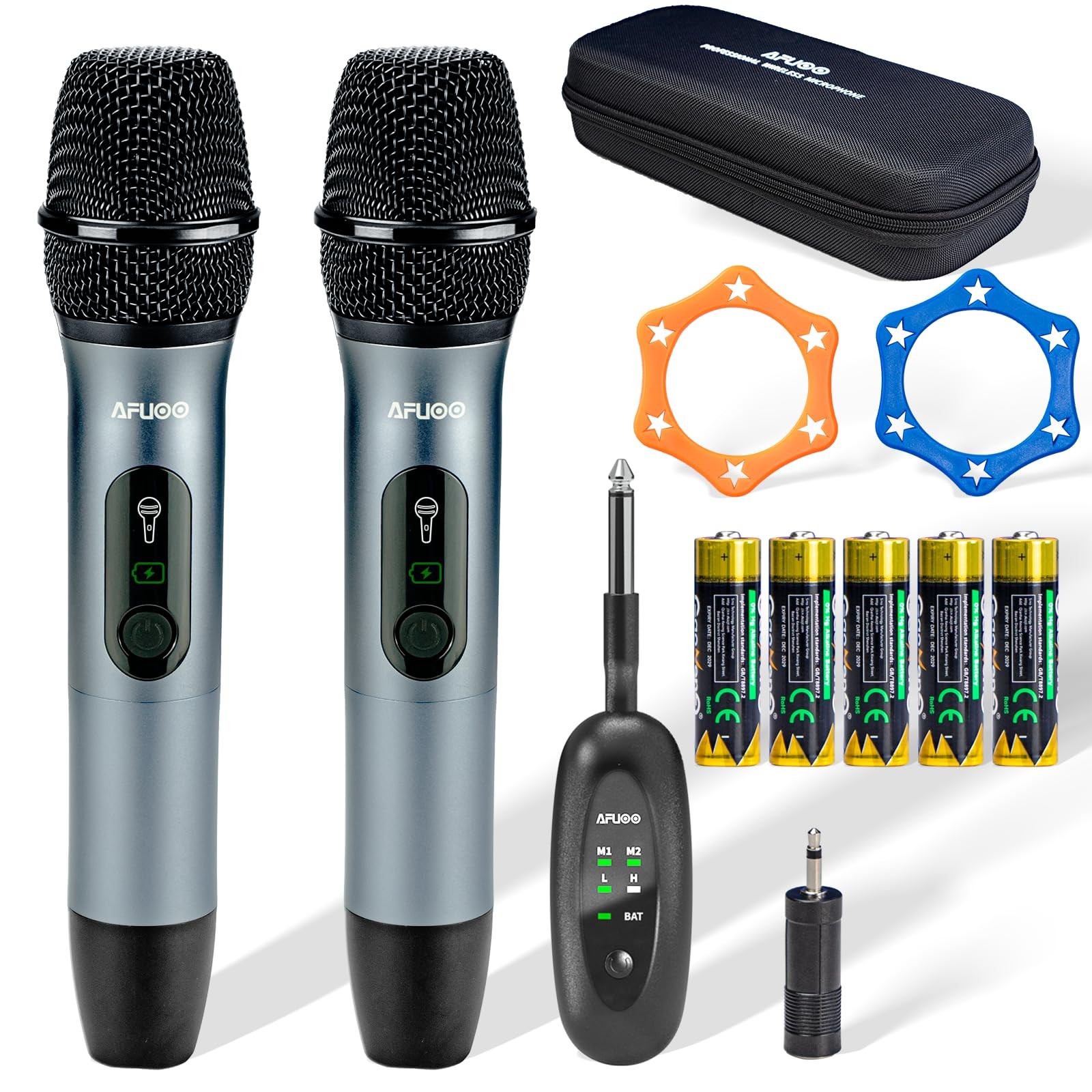 2-Pack Wireless Microphone Set for Karaoke & PA Systems with 200ft Range