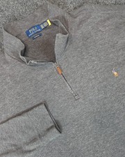Polo Ralph Lauren 1/4 Zip Sweater Mens 4XLT Gray Estate Rib