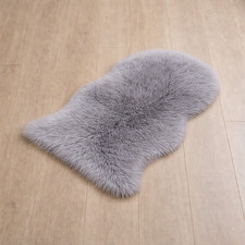 Image of Large Faux Fur Sheepskin Rug Fluffy Mat Room Sofa Hairy Mat Shaggy Floor Carpet