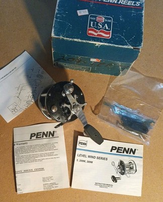 NEW OLD STOCK UNUSED VTG Penn 309m Level Wind  w/papers, tools, box & line!  db