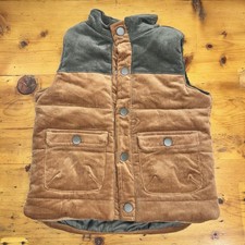 TOMMY BAHAMA Toddler Boys Corduroy Puffer Vest Brown Green 2T
