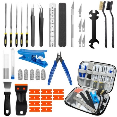 50 Pcs 3D Printer Tool Kit Accessories Nozzle Cleaning Tools Black Set