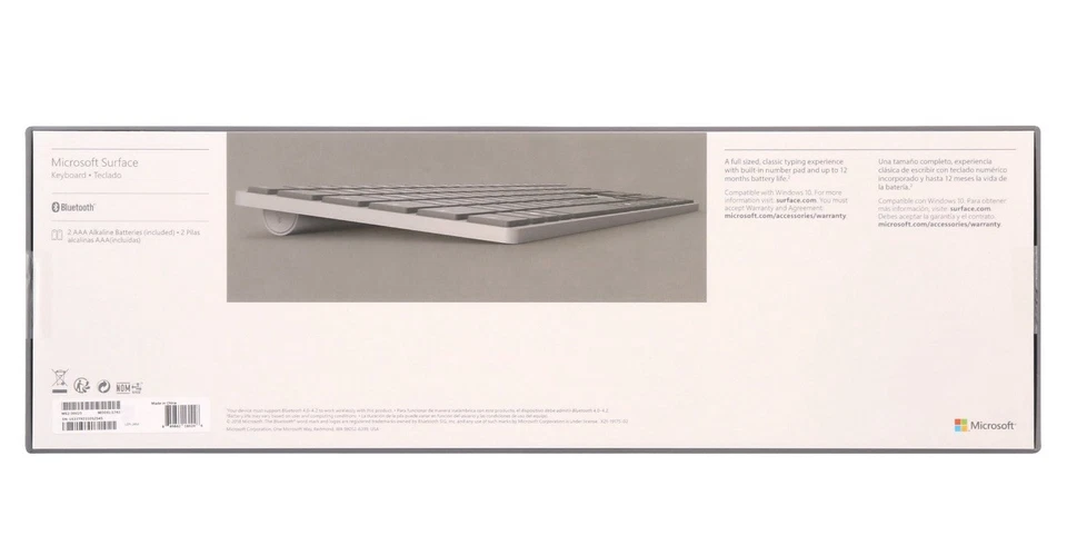 Open box Microsoft Surface Keyboard Model 1742 Wireless Silver Gray - Image 2 of 4