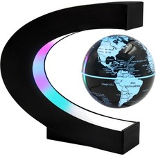 Leuchtende schwebende Weltkugel mit 7 Farblichtern, C-förmiger, automatisch r...
