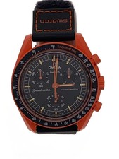 OMEGA SWATCH MoonSwatch Collection Speedmaster Watch Analog BLK ORN