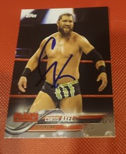 CURTIS AXEL SIGNED TOPPS WWE WRESTLING CARD (SON OF MR PERFECT) AUTOGRAPH