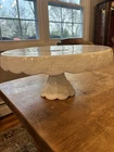 Vtg Westmorland Pedestal Cake Stand White Milk Glass Paneled Grape 11"