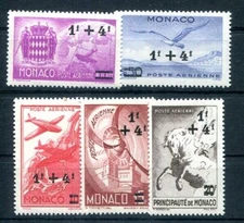 MONACO 1945 297-301 ** MINT IMMACULATE VINTAGE COMPLETE (00033