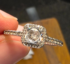 Genuine Pandora Square Sparkle Halo Ring – Sterling Silver Size 60 (UK S)