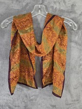 Vintage Anne Klein Silk Scarf Paisley Battik Gorgeous 52 inch Classic